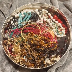 TIN OF 6+ POUNDS OF JEWELRY